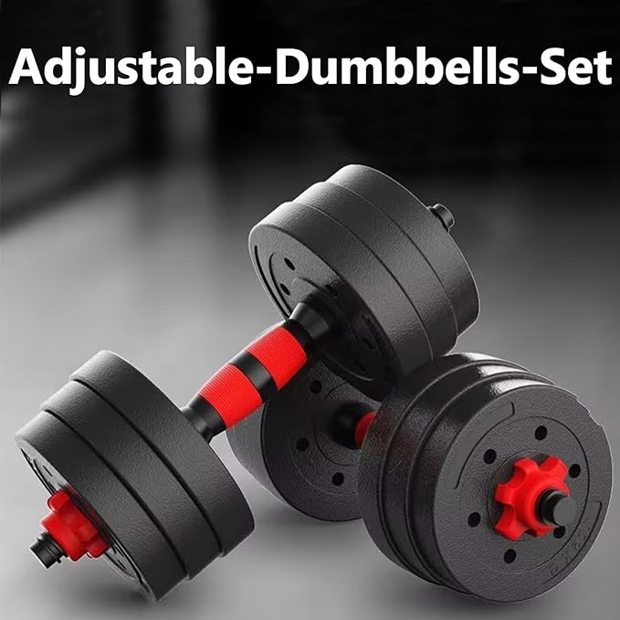 Adjustable Dumbbell Set, 5-44 lbs Free Weight Set with Connector for Barbell, Dumbbells, Push-Up Options, Fitness Exercises for Home Gym Suitable Men/Women-FlexoryFit