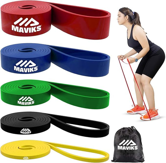 Exercise Resistance Bands for Working Out Set of 5 for Women and Men, Stretch Bands for Exercise, Physical Therapy, Arms Legs Workout, Stretching, Home Fitness-FlexoryFit