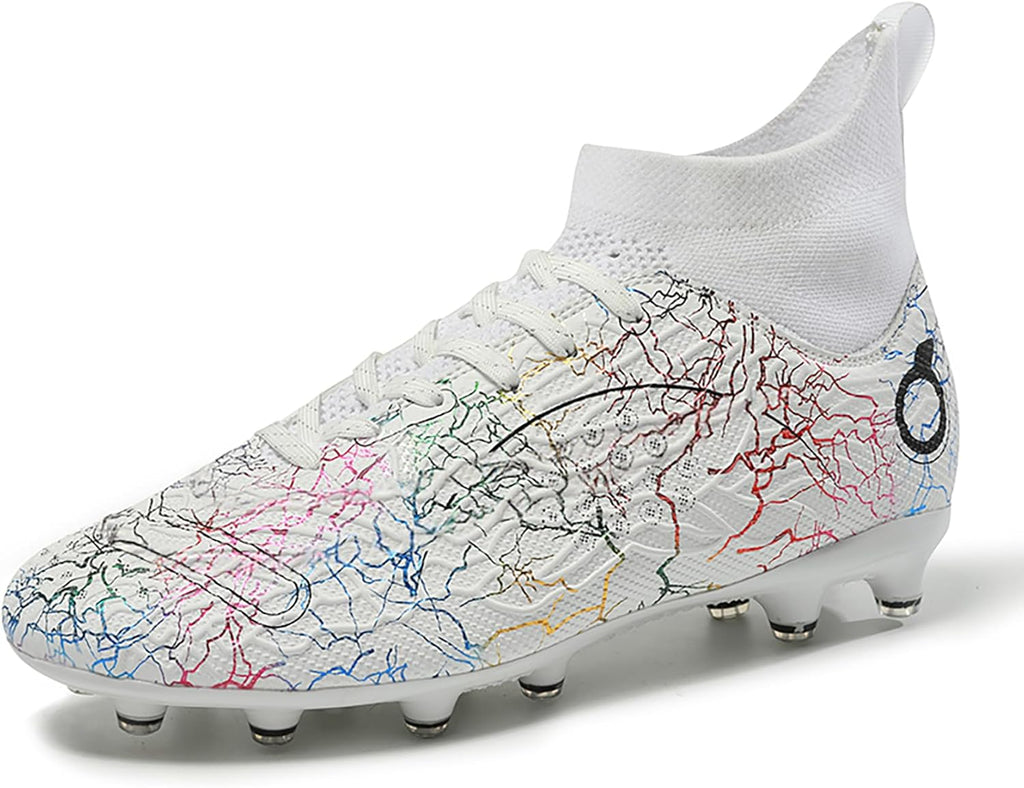Men's Soccer Shoes High-Top Soccer Cleats Outdoor Breathable Athletic Professional Spikes Youth Boys Football Shoes Unisex