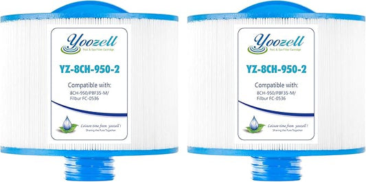 8CH-950 Spa Filter Cartridge Replaces for 10-2785 Spa Filter, PBF35, PBF50-F2S, FC-0536, XLS-834, 15052, AK-90311, 50 sq.ft SAE Thread Bull Frog Spa Filter (2pc)
