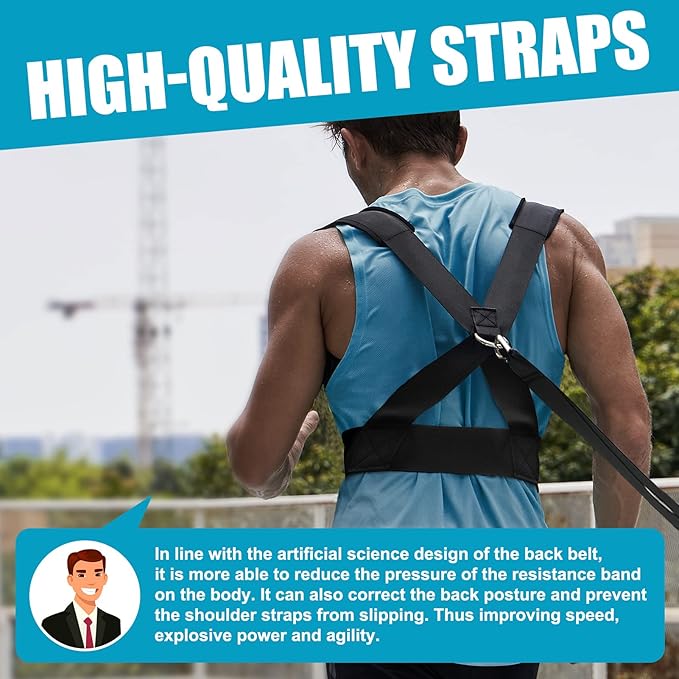 YNXing Sled Harness Workout Resistance and Assistance Trainer Physical Training Resistance Rope Kit Improving Speed, Stamina and Strength-FlexoryFit