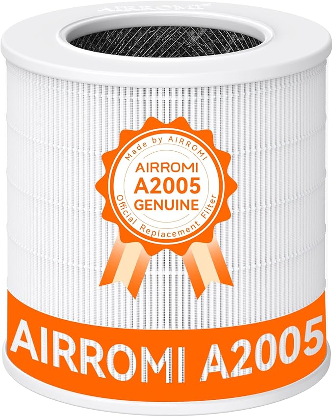 AIRROMI A2005 HEPA Air Purifier Replacement Filter, 3-In-1 Original Filter, Remove 99.97% of 0.3 Micron Particle 1 Pack White Activated Carbon 1Pack