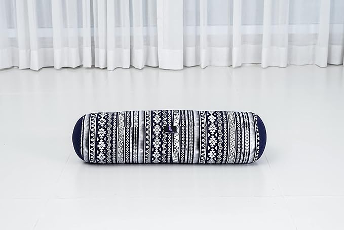 Leewadee Small Yoga Bolster – Shape-Retaining Cervical Neck Roll, Tube Pillow for Comfortable Reading, Kapok Filling, 22 x 6 x 6 inches-FlexoryFit