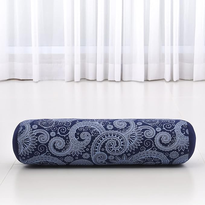 Leewadee Small Yoga Bolster – Shape-Retaining Cervical Neck Roll, Tube Pillow for Comfortable Reading, Kapok Filling, 22 x 6 x 6 inches-FlexoryFit