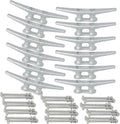 6/8/10/12/14 inch Dock Cleats With Bolts,Hot Dipped Galvanized Cast Iron Boat Cleats,Rope Cleat Boat Dock Cleats for Boat Docks,Decks,Piers for Tying up Boats,Marine Decor(1,2,4,5,6,8,10,12 Pack)