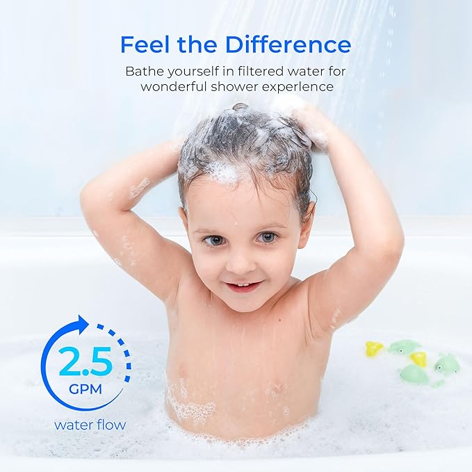 Waterdrop WHR-140 Shower Filter Replacement for Culligan® WHR-140, WSH-C125, ISH-100, HSH-C135, Shower Head Water Filter, with Advanced KDF Filtration Material, Pack of 2