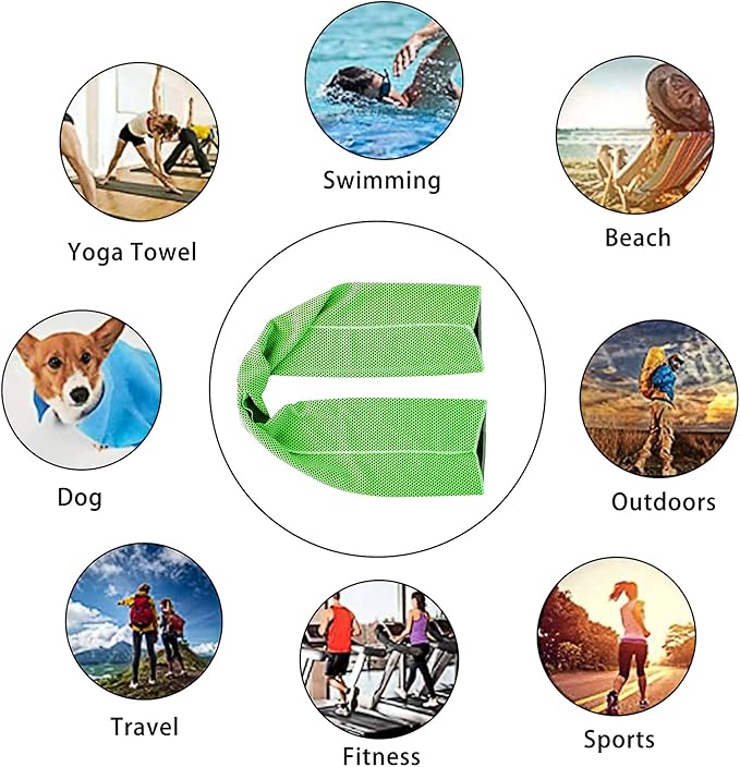 Ponpon 30pcs Cooling Towel Ice Towel Cooling Towels for Neck and Face Microfiber Cooling Towel for Gym, Travel, Yoga, Camping, Running, Outdoor Sport (10 Colors)-FlexoryFit