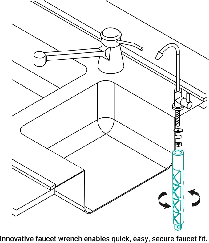 Non-airgap RO Faucet Reverse Osmosis Drinking Water Filtration System Water Dispenser Spout (Polished Nickel). Vase Style with Faucet Wrench RO-FW148. NSF Certified.