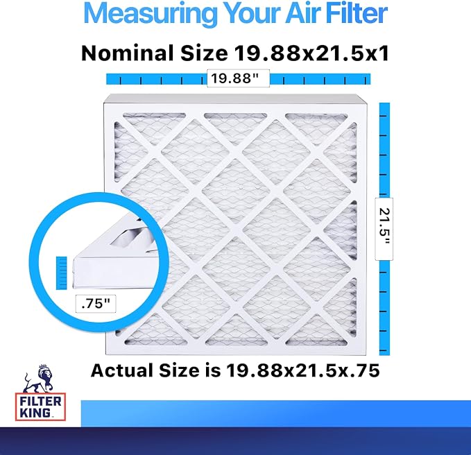 Filter King 19.88x21.5x1 Air Filter | 12-PACK | MERV 8 HVAC Pleated A/C Furnace - Image 2