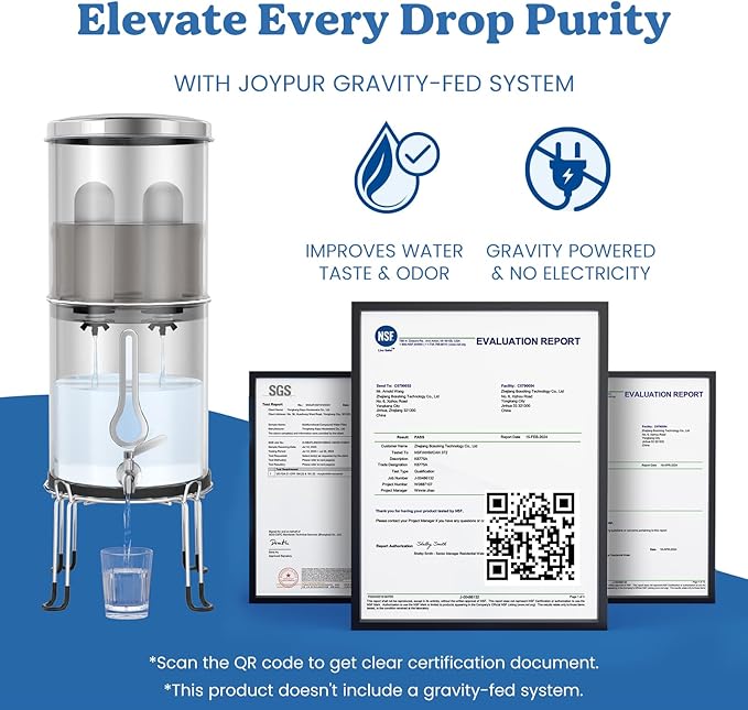 8.46-Inch 3-Stage Filtration Ceramic Purification Elements NSF/ANSI 42&372 Certified,Replacement for ProOne® Berkey® Filters,Berkey® Big+ Waterdrop® Gravity Filtration Systems (2Pack)