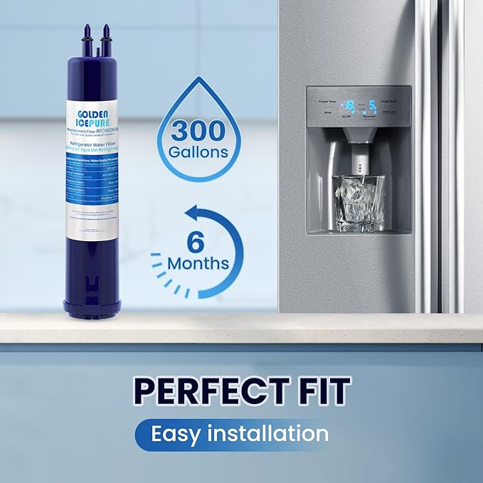 GOLDEN ICEPURE Replacement for EDR3RXD1, Kenmore 46-9083, 46-9030, Everydrop Filter 3, 4396841 4396710, Refrigerator Water Filter 4 Pack