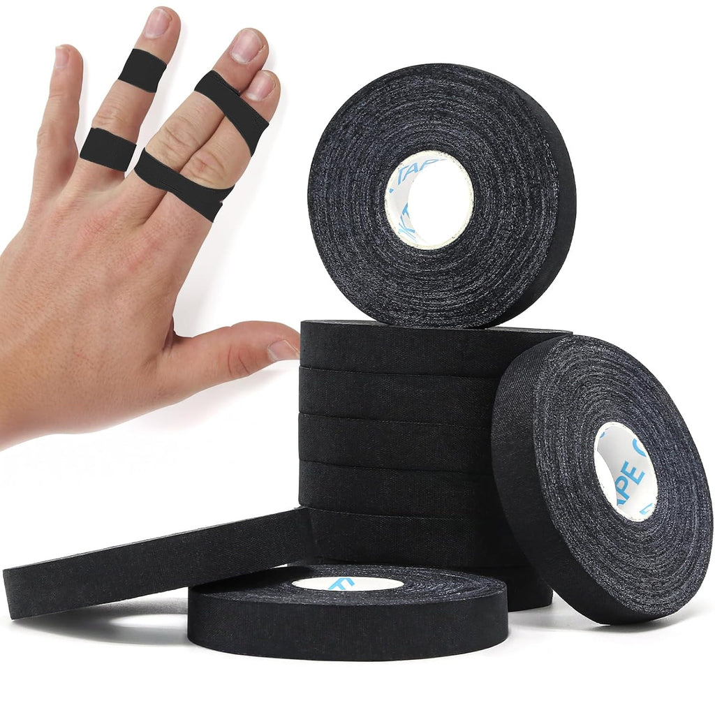 OK TAPE Athletic Finger Tape (10Rolls 450FT), Finge Wrap Tape, Extra Strong Adhesive Finger Support and Protect Tape, Hand Grip Tape for Rock Climbing, MMA, Jiu Jitsu, Volleyball, Black