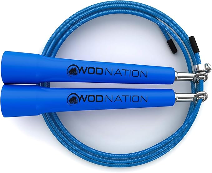 WOD Nation Adjustable Speed Jump Rope For Men, Women & Children - Blazing Fast Fitness Skipping Rope Perfect for Boxing, MMA, Endurance-FlexoryFit