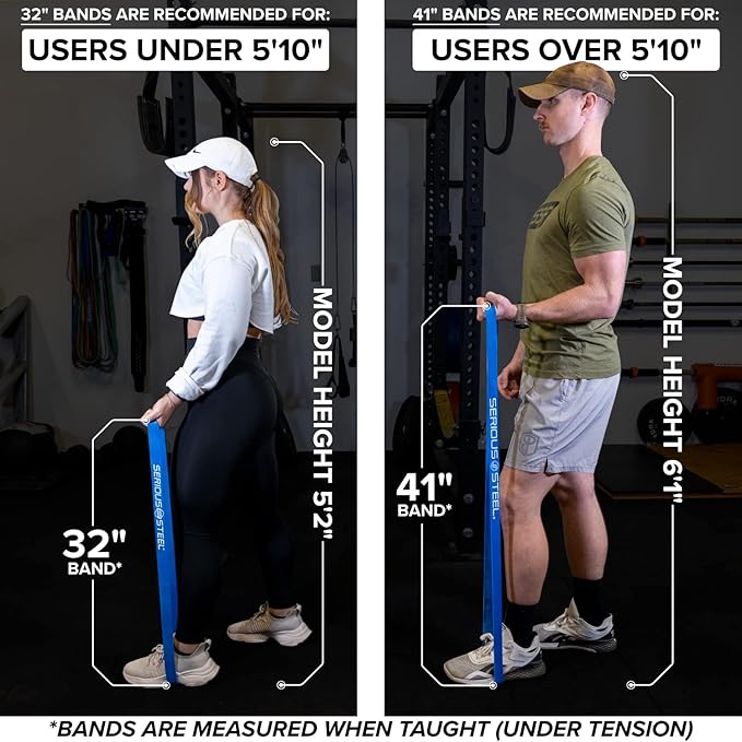 Serious Steel Fitness 32" Resistance Training Bands (Portable Exercise Band System Training Bands- Great for Individuals Under 5'10")-FlexoryFit