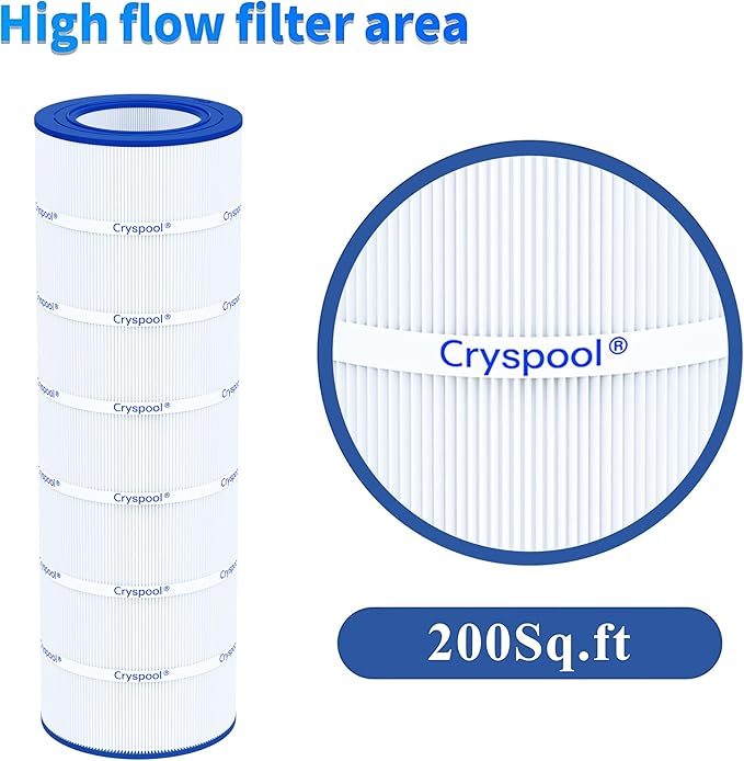Cryspool® 09032 Compatible with Clean & Clear 200, CC200, PAP200, R173217, C-9419, FC-0688, 59054400, Aladdin 29902, 200 Sq. Ft Pool Filter Cartridge, 1 Pack