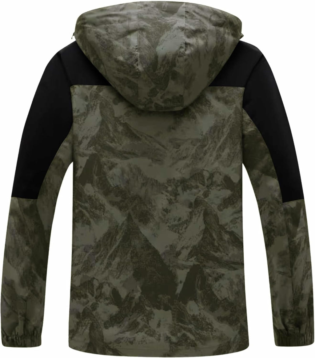 GIISAM Rain Jacket for Men, Mens Waterproof Raincoat Lightweight Rain Jackets Outdoor Rain Coat Windbreaker with Hood