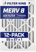 Filter King 20x27x1 Air Filter | 12-PACK | MERV 8 HVAC Pleated A/C Furnace by FilterKing