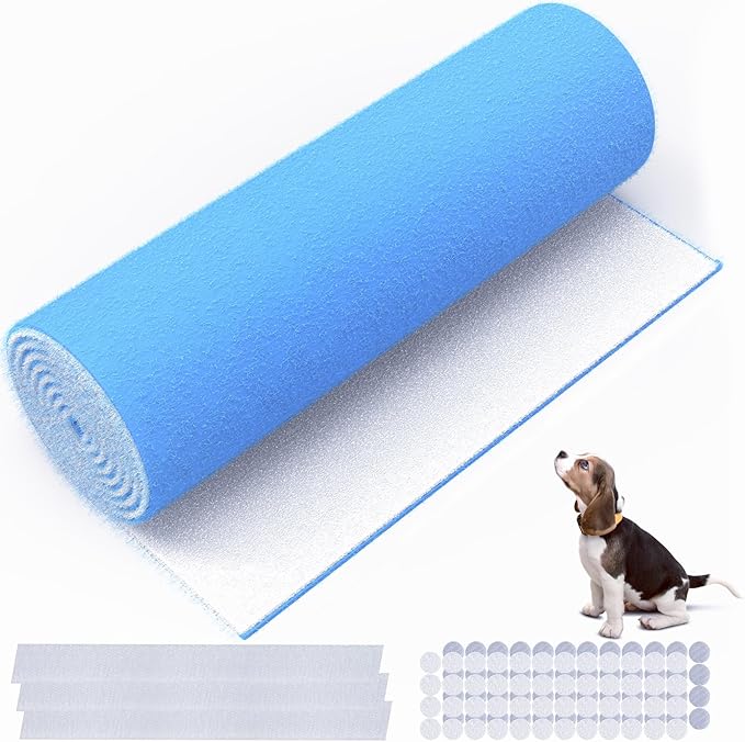 Air Vent Filter, 20"X140" Cut to Size MERV 8 Triple Air Filter Material, Blue & White Electrostatic Vent Filter Kit for Home Floor, Ceiling, Grilles, HVAC Vent, Compression Packing