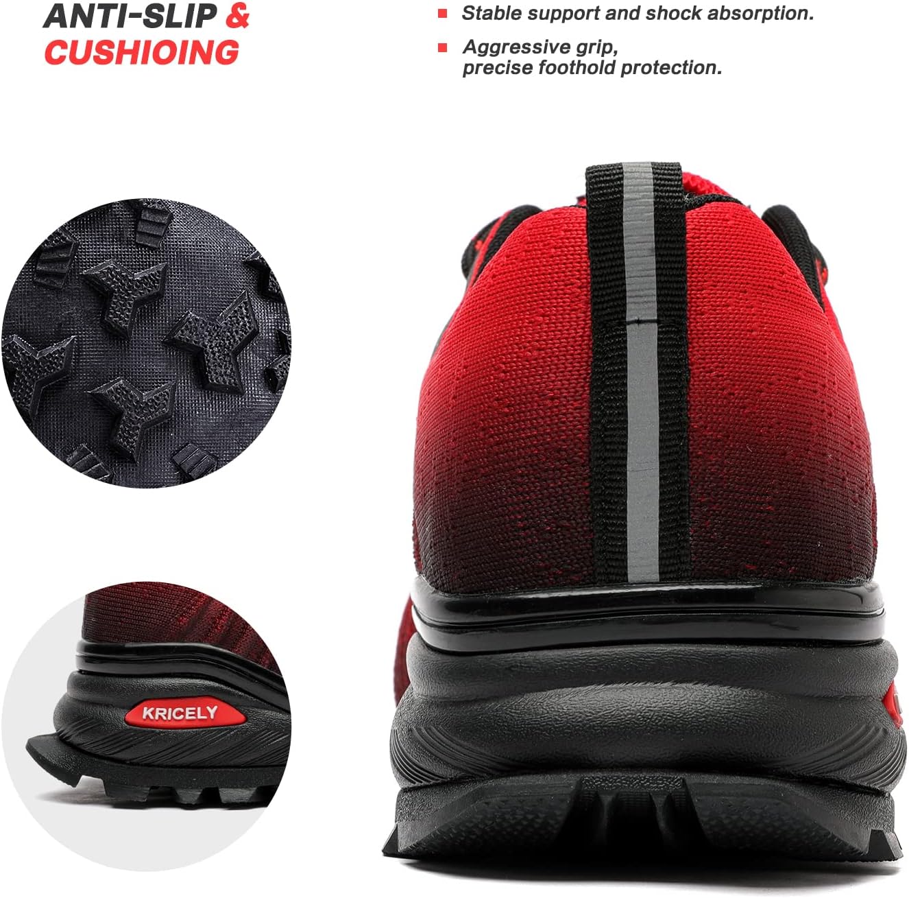 Kricely Men's Trail Running Shoes Fashion Walking Hiking Sneakers for Men Tennis Cross Training Shoe Outdoor Snearker Mens Casual Workout Footwear