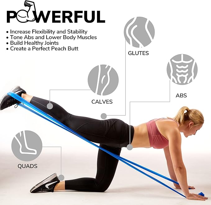 7Ft Long Resistance Bands for Stretching - Resistance Bands Set with Door Anchor - Exercise Bands Including Carry Pouch, E-Book & App - Latex-Free Workout Bands-FlexoryFit