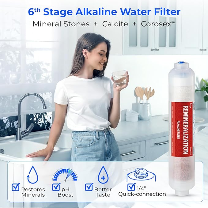 iSpring F22-75 NSF Certified 3-Year Replacement Filter Pack, For Standard 5-Stage RO Systems, Reduces PFAS, Chlorine, Bad Taste & Odor, 22 Pieces