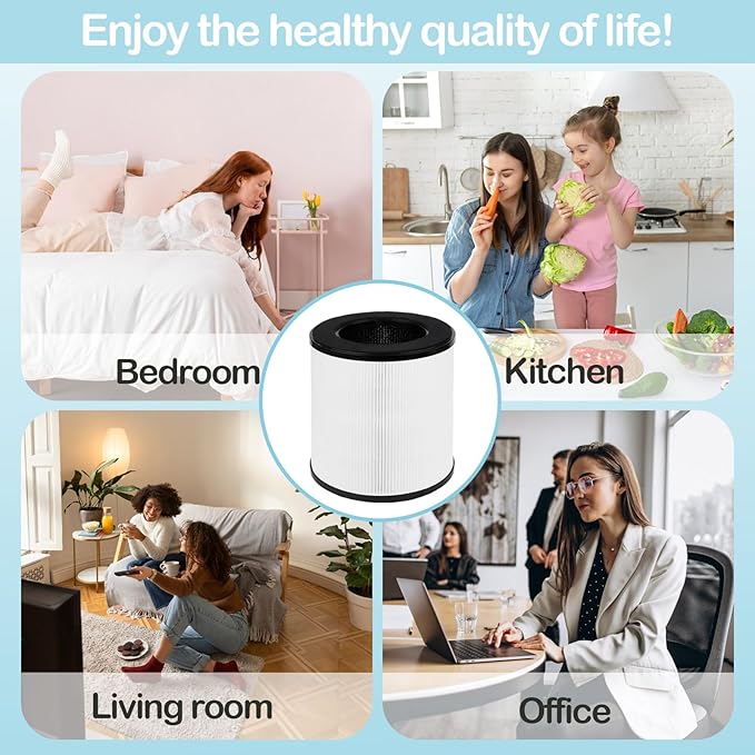 B-D02L/ M05 Replacement Filter Compatible with MOOKA B-D02L/M05 & KOIOS B-D02L, VEWIOR B-D02U and Tailulu D10 Air Purifier, H13 True HEPA Air Filters for MOOKA B-D02L Replacement Filter, 2 Pack