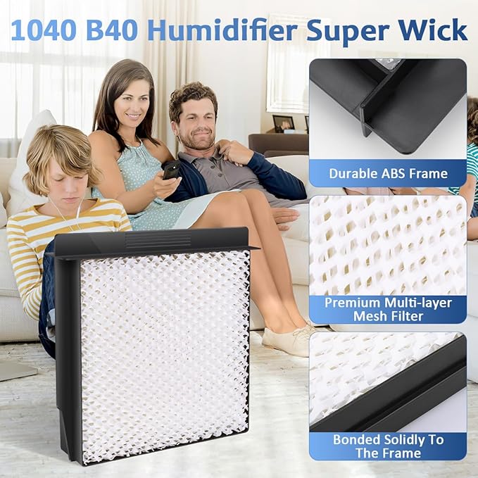 4 Pack, 1040 Humidifier Wick Filter For Bemis Essick Air B40, B40-C, Products Models D46-720, 5D6-700, 5D6700, 7000, B23, E35, and E35 000, CM330 Series.