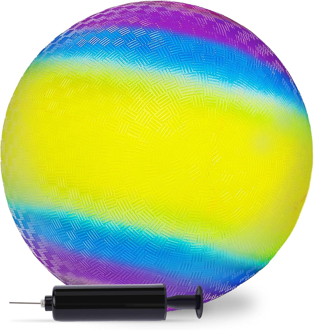 LovesTown Playground Ball with Pump, 8.5 Inch Kickball Dodgeball, for 4 Square Ball Game, Kids Sport Play