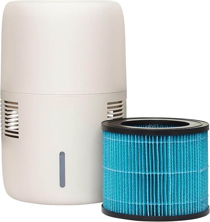 Humea Smart Evaporative Humidifier with WiFi & App Control - 3L Tank, 4 Speeds, 300ml/h - Quiet, Mist-Free, No White Dust - Nightlight - For Allergies, Dry Skin, Better Sleep - Beige