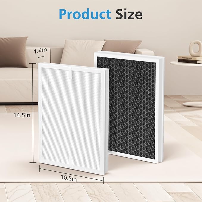 2 Pack A7 & E-400 Filter for VEWIOR ClearAir-A7 Air Purifier & AromaRoom H14 E-400 Air Purifier, H14 True HEPA and Efficiency Activated Carbon Filter, Replace Part #PF001#APVEC07-P1