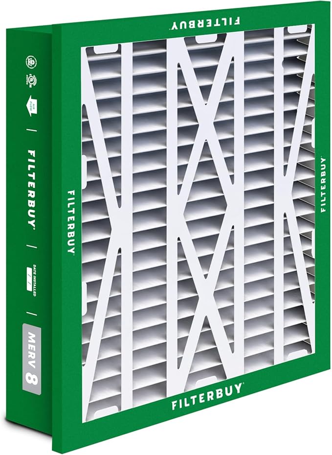 Filterbuy 20x20x5 Air Filter MERV 8 (MPR 700) Dust Defense Replacement (1-Pack), Pleated HVAC AC Furnace Filters for Honeywell Return Grille FC40R1003 (Actual Size: 18.38 x 18.38 x 3.69)