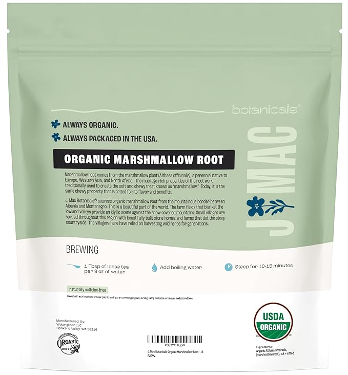 J Mac Botanicals Organic Marshmallow Root Herb Tea-FlexoryFit