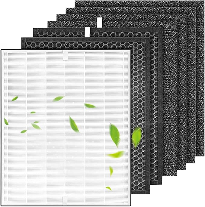 7 Pack 3000 Replacement Filters Compatible with 3000,3000M,3000 Pro Air Purifier, 1 Filter, 2 Activated Carbn & 4 Extra Carbn Pre-filters，7 Pack (1+2+4)