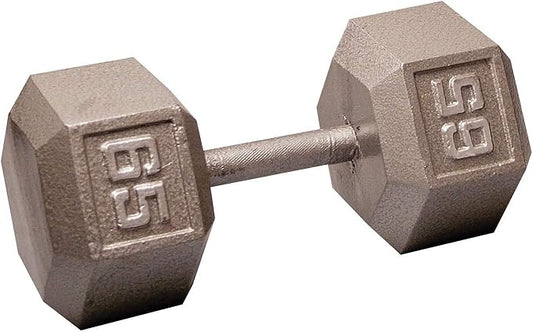 Body-Solid Cast Iron Hexagon Dumbbell, Hand Weights For Men and Women, Weight Dumbbells for Strength Training, Body Building Home Gym Training Gear-FlexoryFit