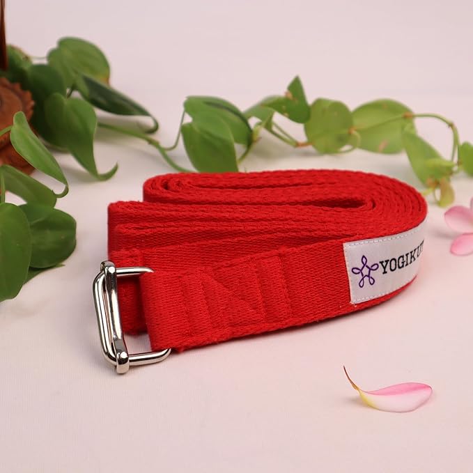 Yoga Strap - Adjustable D-Ring Buckle Yoga Belt for Pilates, Gym Workouts, and Physical Therapy | Improves Sitting Posture for Women & Men-FlexoryFit