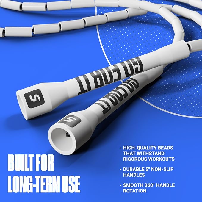 Sportbit Elite Beaded Jump Rope - Adjustable Speed Rope for Fitness, CrossFit, Boxing - Tangle-Free, Lightweight-FlexoryFit