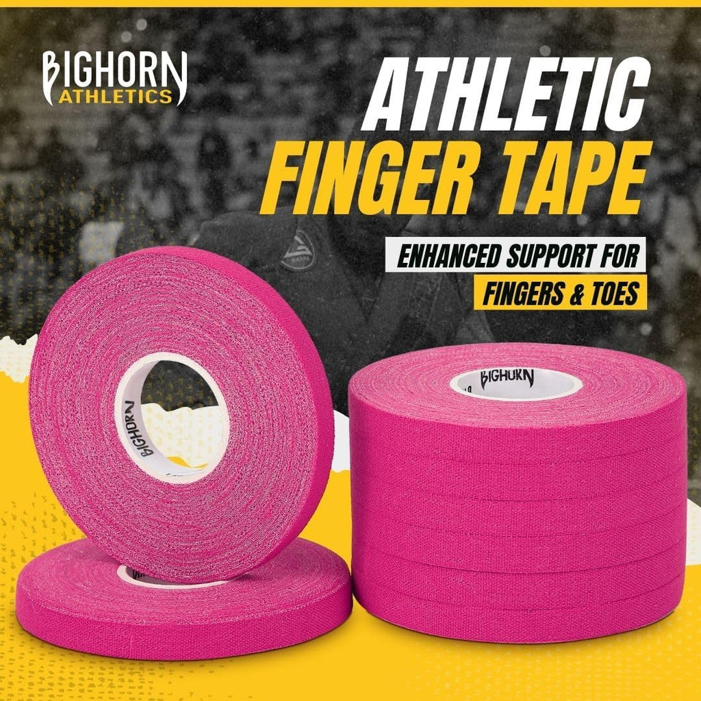 Bighorn Athletics Jiu Jitsu Finger Tape | Residue-Free Athletic Finger Tape for Sports & Injuries: Rock Climbing, Volleyball, Football, Basketball, Hands & Toes | 0.3-Inch x 45-feet, 8-Rolls, Pink