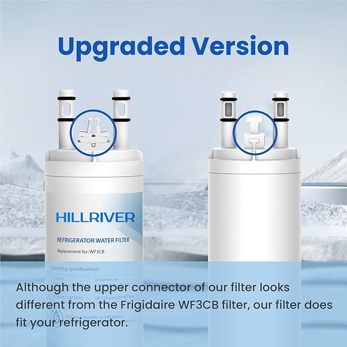 WF3CB Water Filter Replacement, Compatible with Frigidaire WF3CB, Pure Source 3, 706465, 242069601, 242086201, WF425 - Height 9 inches - 3 Pack (Packaging May Vary)