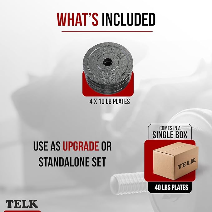 TELK – Adjustable Dumbbell Set – Home Gym Weight Set with Baked Enamel Cast Iron Plates – Space-Saving Free Weights for Strength Training-FlexoryFit
