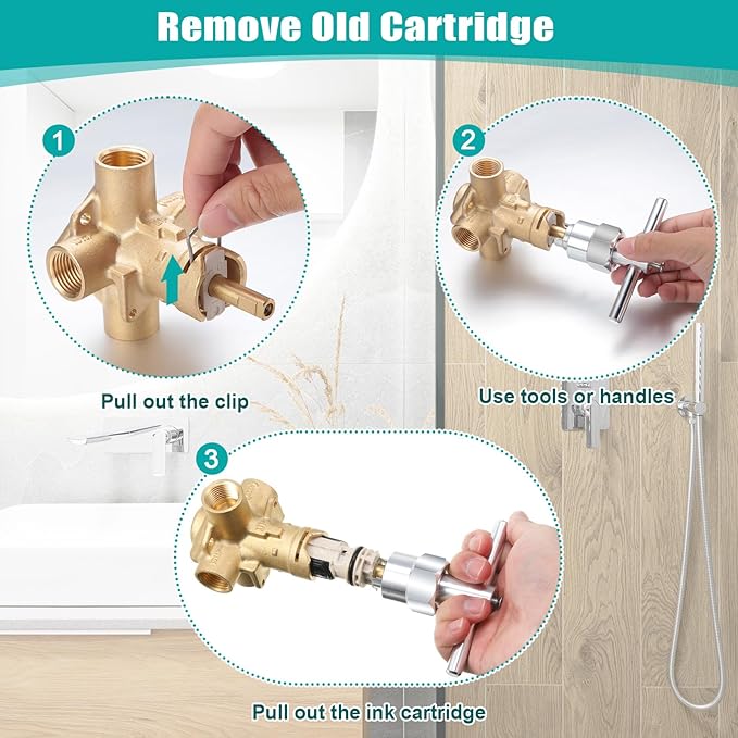 2Pack 1222 Replacement Cartridge Compatible with Moen, Tub Shower Cartridge Replacement Kit for One Handle Posi-temp Faucet (2 set)