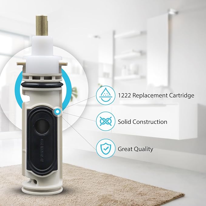 1222 Replacement Cartridge Compatible with moen One-Handle PosiTemp Faucets, Replacement Compatible with moen 1222 Shower Valve Cartridge,Metals & Plastics (1)