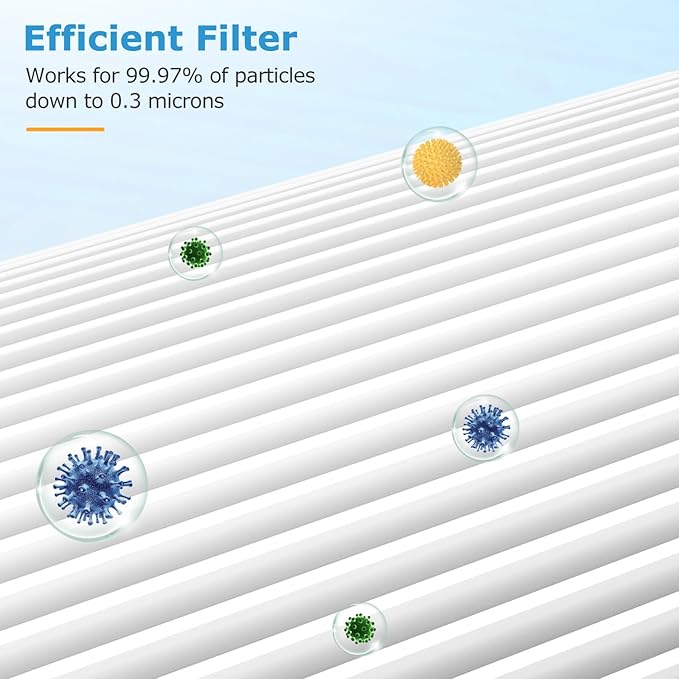 2 Pack MK-D05 Air Filter Replacement for A-EVE MK-D05 Air Purifiers, 4-in-1 High-Efficiency Filter - Standard Version, Blue