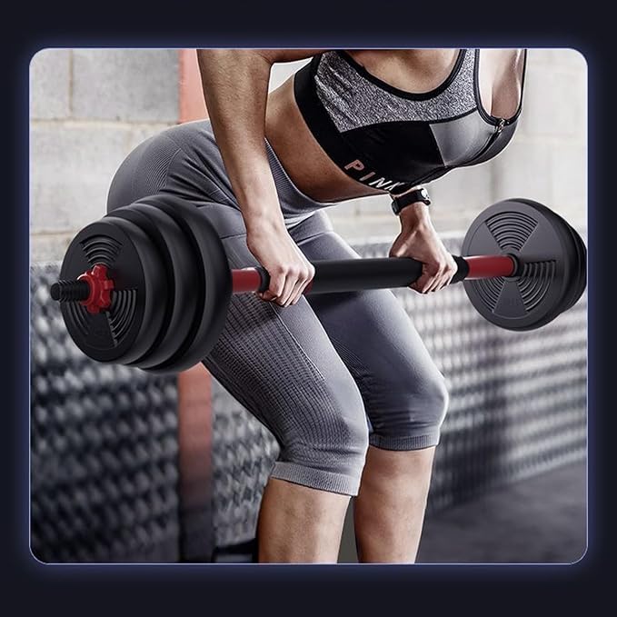 Adjustable Dumbbell Set, 5-44 lbs Free Weight Set with Connector for Barbell, Dumbbells, Push-Up Options, Fitness Exercises for Home Gym Suitable Men/Women-FlexoryFit
