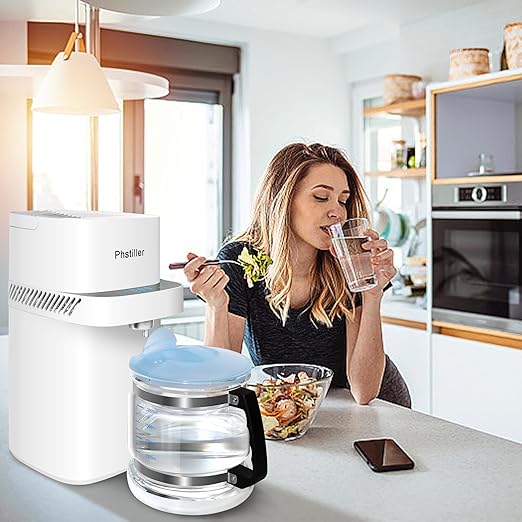 Upgraded Water Distiller for Home Countertop 1.1 Gallon Distilled Water Machine with Smart Digital Display, 750W Distilled Water Maker Purifier Machine with 4L Glass Container for Home Office Use