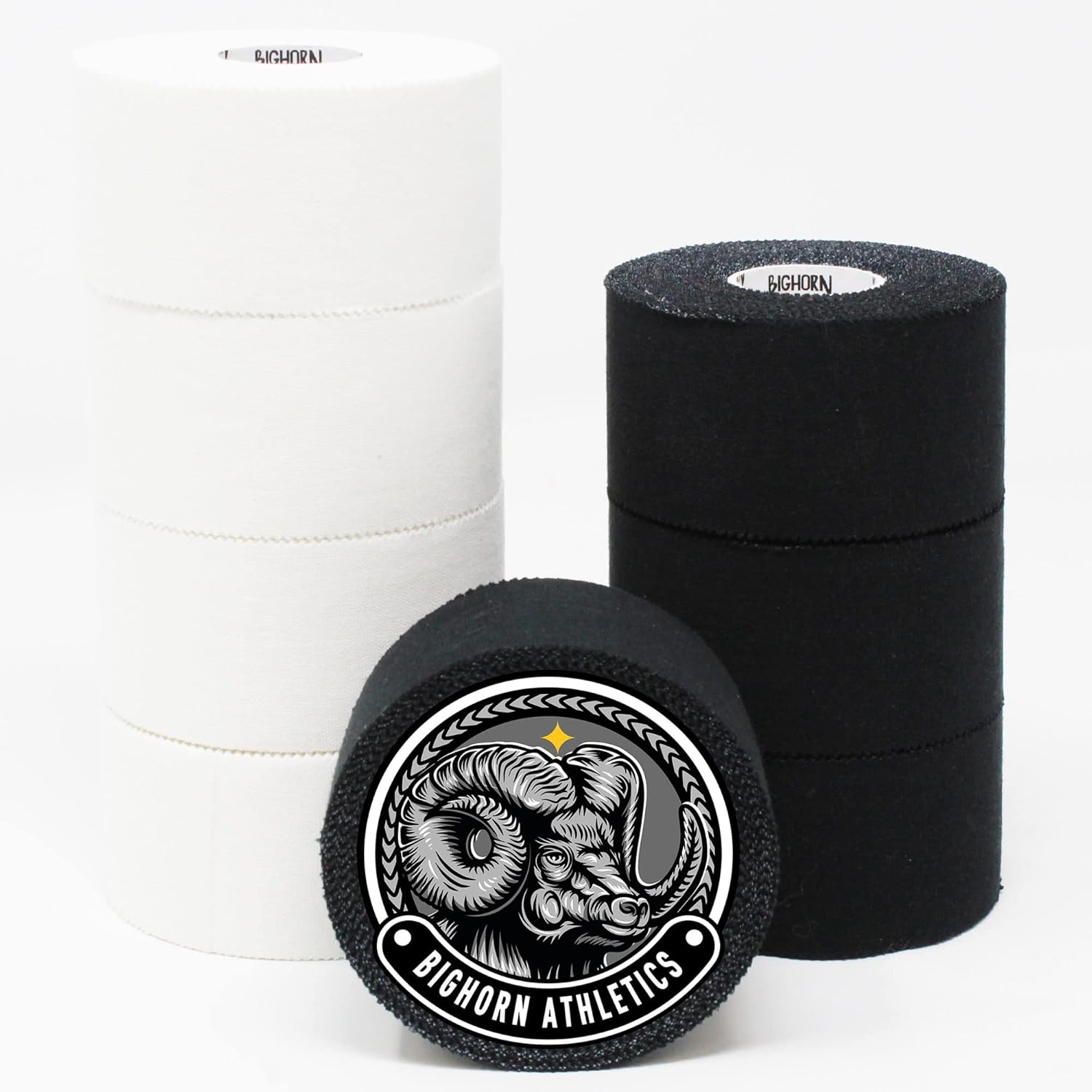 Bighorn Athletics Sports Tape | EZ-Tear White Athletic Tape for Wrist, Ankle & Foot Support | Zinc Oxide Infused & Latex-Free Adhesive, Breathable Cotton Fabric, 1.5-Inch x 45-Feet, 4 Rolls, White