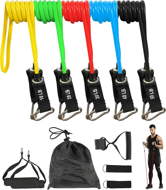 Resistance Loop Bands Set - 5-Level Exercise Bands for Home Fitness, Physical Therapy & Strength Training (10-50lbs)-FlexoryFit