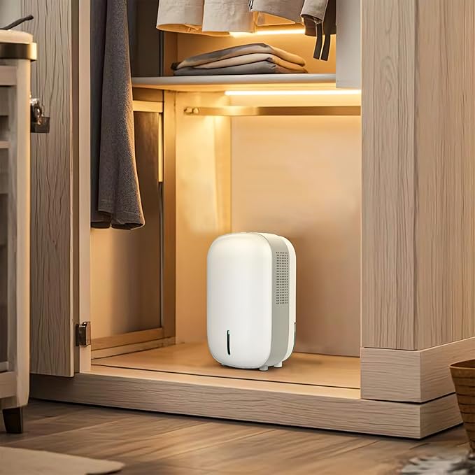 Mini Portable Dehumidifier for Home. Quiet. Auto Shut-OFF. Power Off Memory. Electric Dehumidifier for Small Space. Good for Small Bathroom Basement Bedroom Closet Safe Pantry RV Camper Yacht
