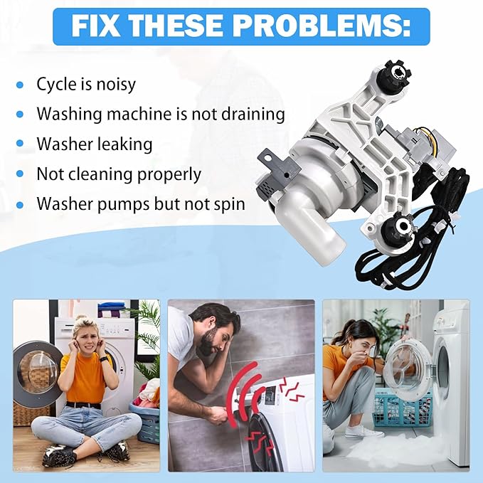DC97-19289F DC97-19289B DC97-19289A Washer Drain Pump Assembly Replacement for Samsung Washing Machine WA44 WA41 WA45 WA52 WA50 WA54 etc Series Replace PX3516-01 DC97-17349B DC97-17366A DC97-17366J
