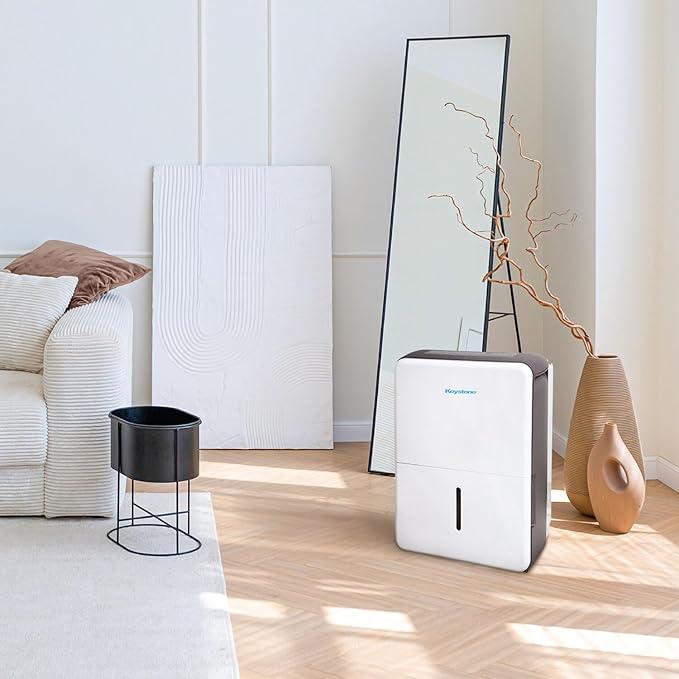 Keystone Energy Star 50-Pint Portable Dehumidifier, 115V, Extra Large Rooms up to 4,500 Sq.Ft. with Built-in Pump, Quiet Home Dehumidifier and Moisture Absorber