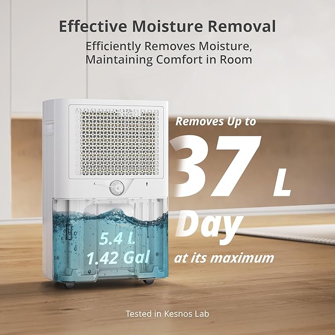 Kesnos 5,000 Sq. Ft. Most Efficient Energy Star 2025 Dehumidifier for Home, 80 Pints Dehumidifier with Drain Hose for Basement, Bedroom, Bathroom, Room, Featuring Front Display, 24H Timer Function